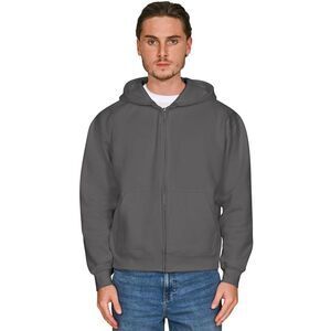 Casual Classics Unisex Adult Combed Cotton Oversized Full Zip Hoodie / Charcoal